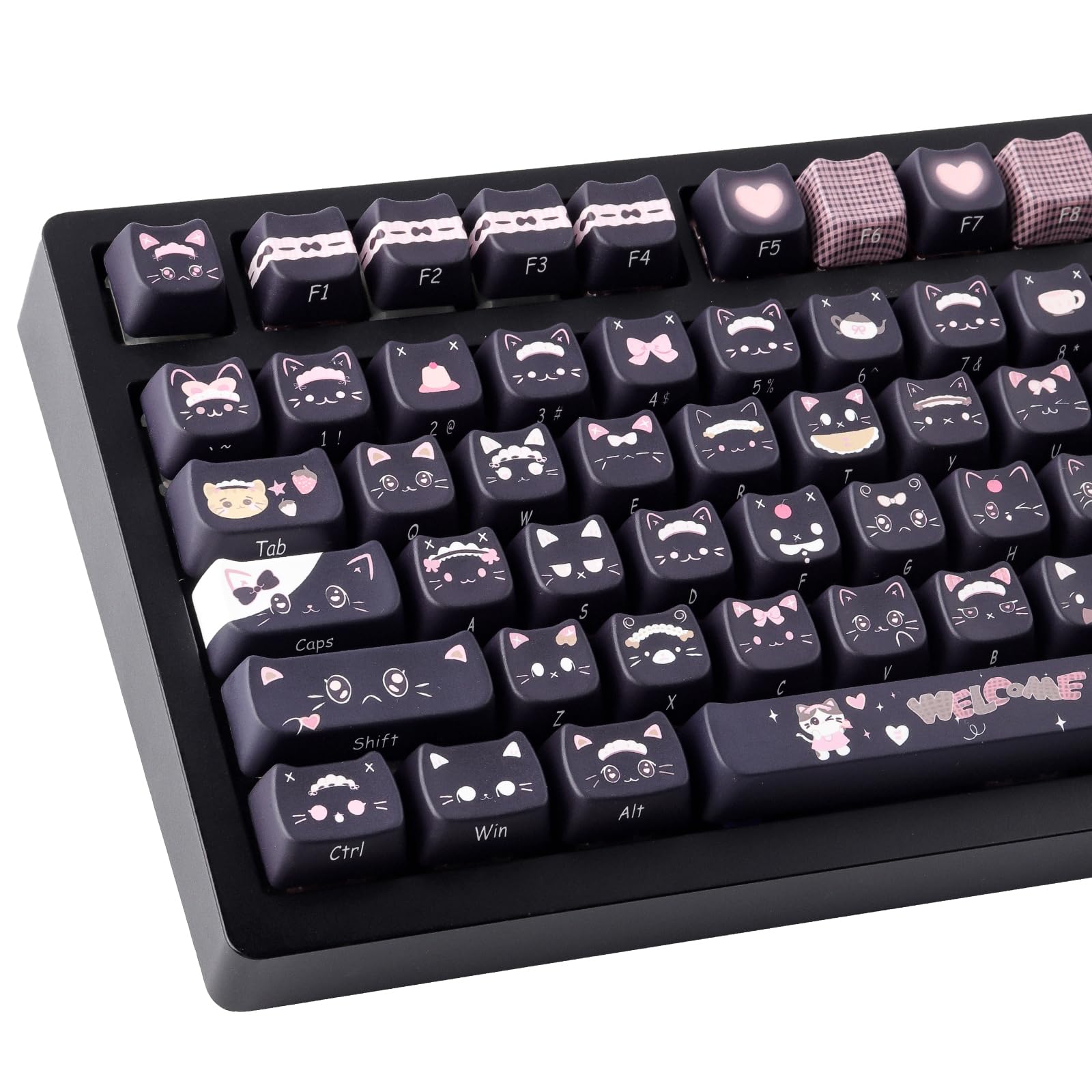 Amazon.co.jp: TYRIXKI PBT キーキャップ 142キー かわいいキー